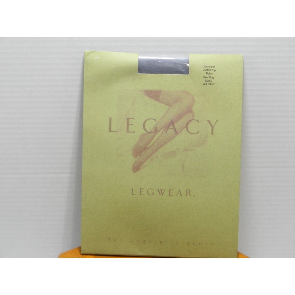 Vintage Legacy Legwear Microfiber Control Top Tights Steel Grey Size C USA